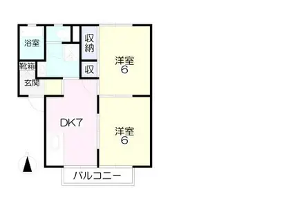 プレジール山陽C(2DK/1階)の間取り写真