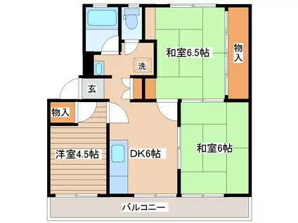 アシスト仙台マンション(3DK/3階)の間取り写真