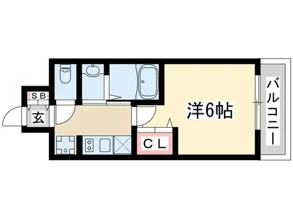 エステムコート新大阪15フロウ(1K/6階)の間取り写真