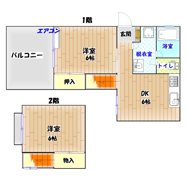 開南マンション(2DK/3階)の間取り写真