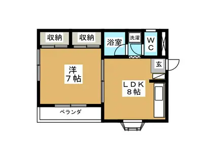 ゴルトミーネ(1LDK/1階)の間取り写真