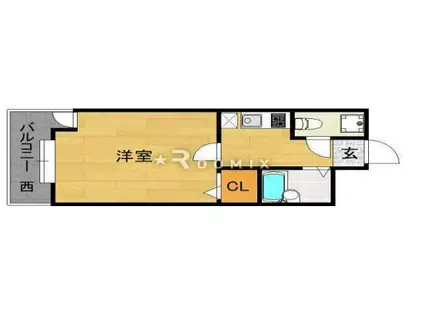 エステート・モア・天神デュオ(1K/7階)の間取り写真