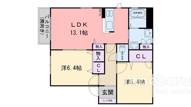 アンシャンテ前原F(2LDK/2階)の間取り写真