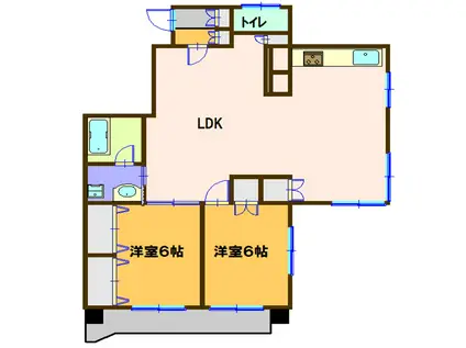 サンシャイン志木(2LDK/5階)の間取り写真