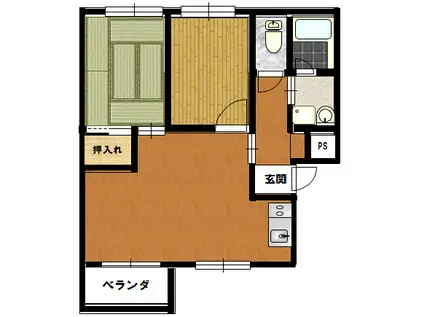 ARK-WOOS19(2LDK/1階)の間取り写真
