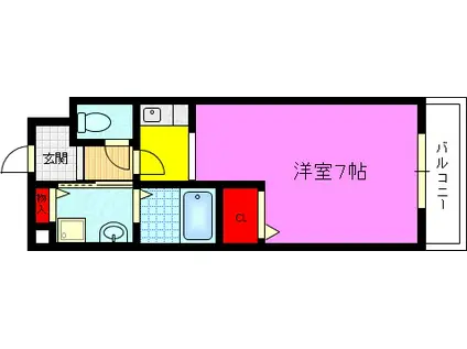 サンセール(1K/1階)の間取り写真