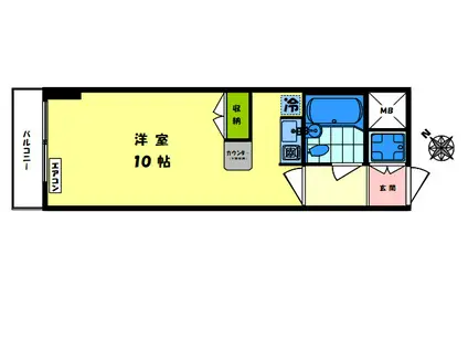 クロス高田馬場(ワンルーム/2階)の間取り写真