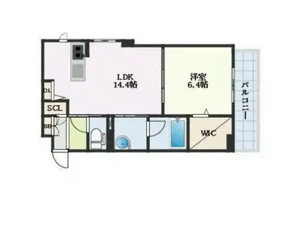 モントレゾール(1LDK/4階)の間取り写真