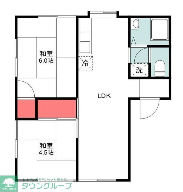 グリーンハイツ(2LDK/1階)の間取り写真