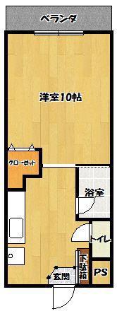 コーポラス坂井(1K/2階)の間取り写真
