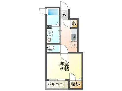 山陽電鉄本線 西舞子駅 徒歩2分 2階建 築3年(1K/1階)の間取り写真