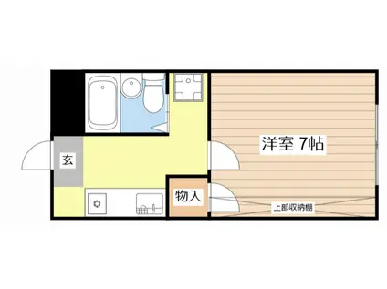 Kマンション日夏(1K/1階)の間取り写真