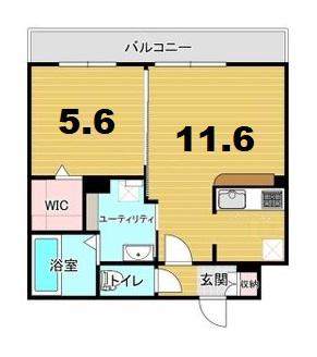 レジデンス北野ヒルズII(1LDK/3階)の間取り写真