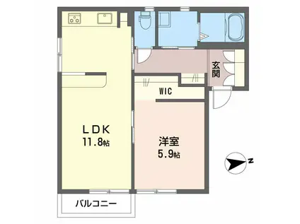 エクセルコート(2K/1階)の間取り写真