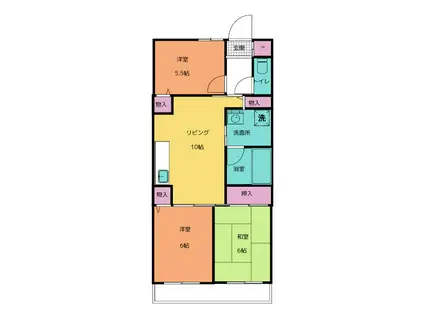 フォレストマンション杉並(3LDK/3階)の間取り写真