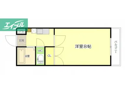 サンハイツ岡大II(1K/1階)の間取り写真