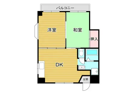 ソウキ南柏(2DK/2階)の間取り写真