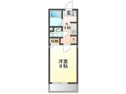 エミール大岩(1K/2階)の間取り写真