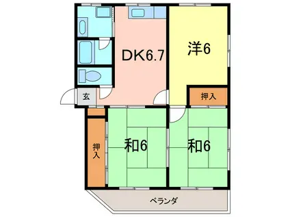 リバーストーン(3DK/3階)の間取り写真