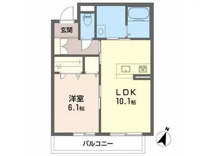 アーバンエクセルVIII(1LDK/2階)の間取り写真