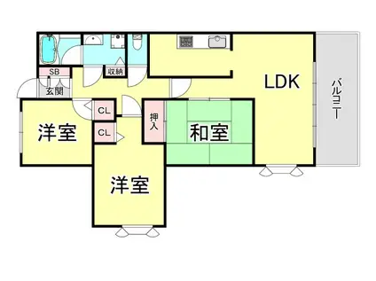 グッズイン芦屋(3LDK/3階)の間取り写真