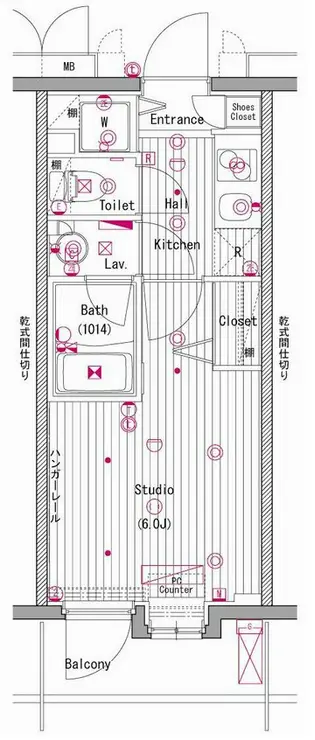 グランド・ガーラ横濱元町 9階階 間取り