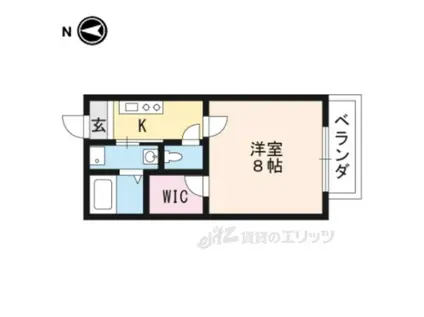 田山プライム(1K/2階)の間取り写真