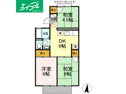 グリーンハイツ森安(3DK/1階)の間取り写真