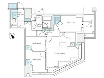 プラウドタワー渋谷(3LDK/12階)の間取り写真