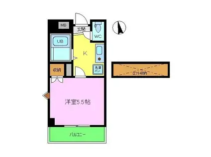 芸大ヒルズマンション(1K/4階)の間取り写真