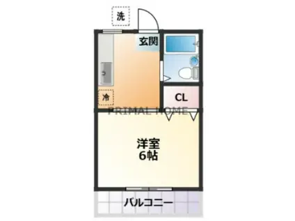 スカイハイム(1K/2階)の間取り写真