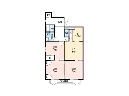 APPRECIATEIT(3LDK/3階)の間取り写真
