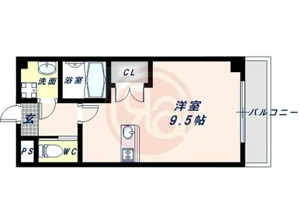 サンライフ北田辺(ワンルーム/3階)の間取り写真