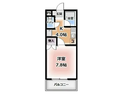 クレシェンド原屋敷(1K/2階)の間取り写真