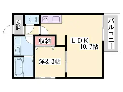 シェリル加古川(1LDK/2階)の間取り写真