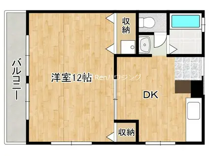 第2コーポ武田(1DK/2階)の間取り写真