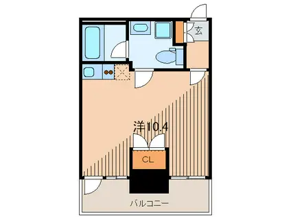 コスモリード川崎(ワンルーム/9階)の間取り写真