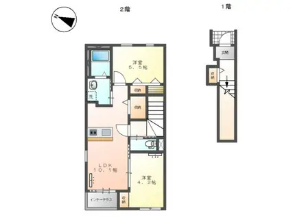 サンローズII(2LDK/2階)の間取り写真