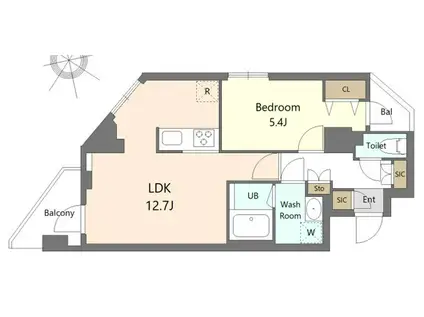S RESIDENCE北綾瀬AWESOMEエスレジデンス北綾瀬オーサ(1LDK/4階)の間取り写真