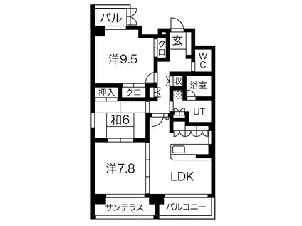 アクシス参番館(3LDK/7階)の間取り写真