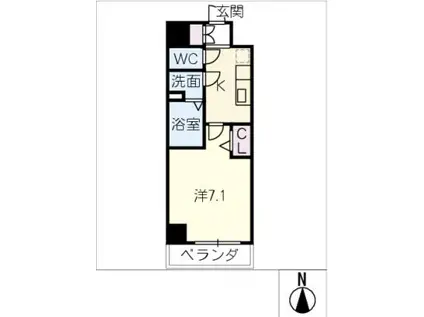 PS IMAIKE(1K/7階)の間取り写真