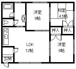 グランドパークN811第3(3LDK/2階)の間取り写真
