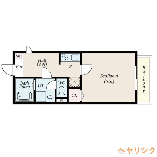 GALLERY庄内通(1K/1階)の間取り写真