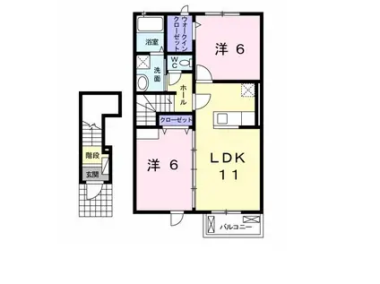 フォーシーズンII(2LDK/2階)の間取り写真