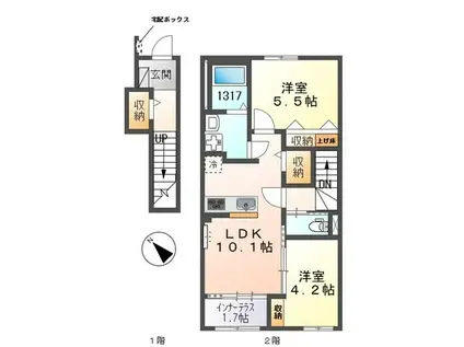 エッグプラント(2LDK/2階)の間取り写真