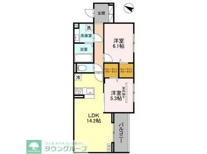 サイカチ(2LDK/3階)の間取り写真