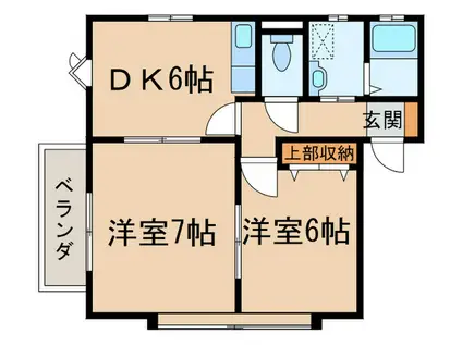 サニービラ(2DK/1階)の間取り写真