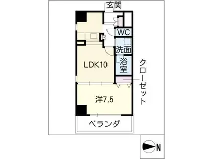 MARCHE V(1LDK/7階)の間取り写真