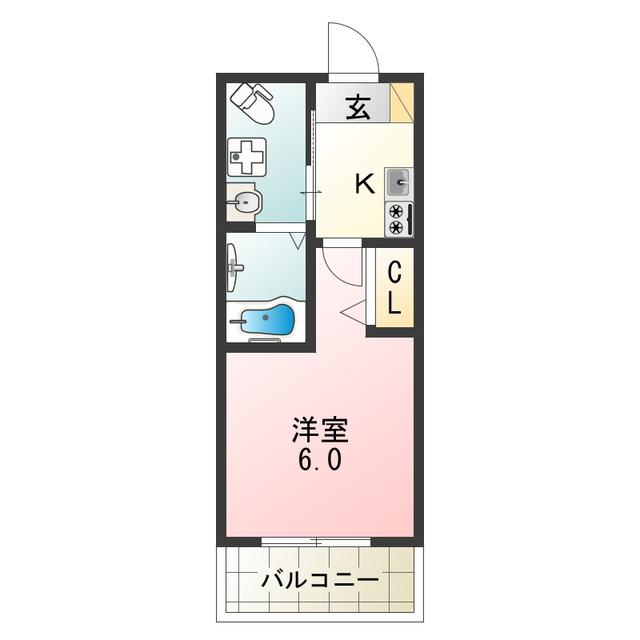 GRAND PACIFIC北畠(1K/8階)の間取り写真