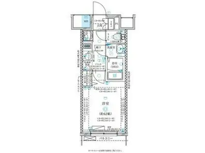 ディアレイシャス名古屋太閤通II(1K/8階)の間取り写真